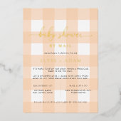 Baby shower Peach Par Mail Foil Invitation (Recto)