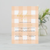 Baby shower Peach Par Mail Foil Invitation (Debout devant)