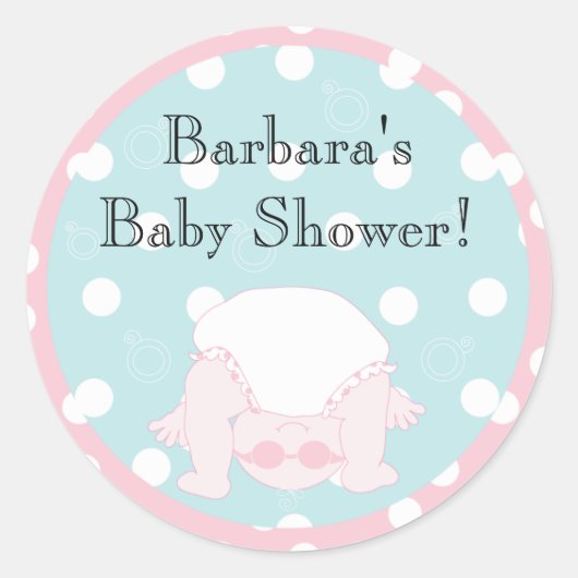 Baby shower "Peek-a-Boo" stickers 1 1/2" of 3" (Voorkant)