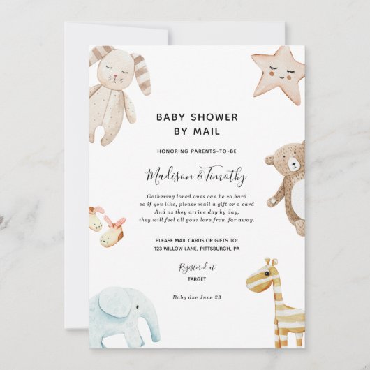 Baby shower per mailuitnodiging kaart (Voorkant)