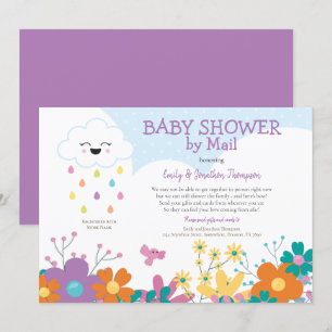 Baby shower per post Cloud regendruppels bloemen Kaart