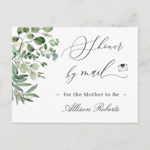 Baby shower per post Eenvoudige elegante eucalyptu Briefkaart
