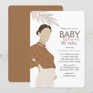 Baby shower per post Eenvoudige neutrale illustrat Kaart