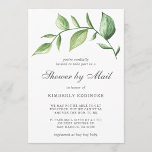 Baby shower per post Genderneutraal Rustic Greener Kaart