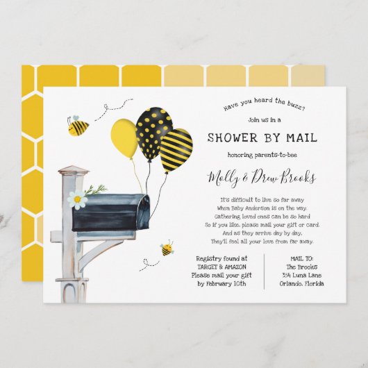 Baby shower per post kaart (Voorkant / Achterkant)