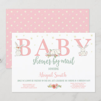 Baby Shower Per Post, Konijn Baby Shower Kaart