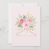 Baby shower per post roze bloemenvelop kaart (Achterkant)