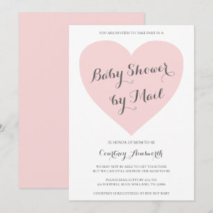 Baby shower per post Schattige roze hart meisje Kaart