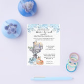 Baby shower per post Waterverf Foxes Blue Invitati Flyer (Enkel)