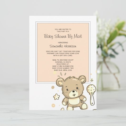 Baby shower per postuitnodiging kaart (Staand voorkant)