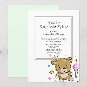 Baby shower per postuitnodiging kaart