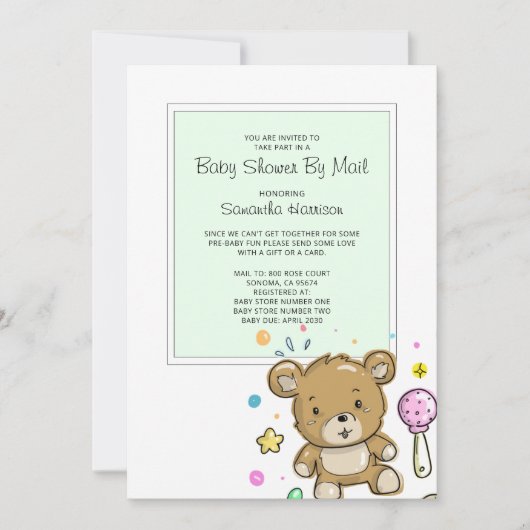 Baby shower per postuitnodiging kaart (Voorkant)