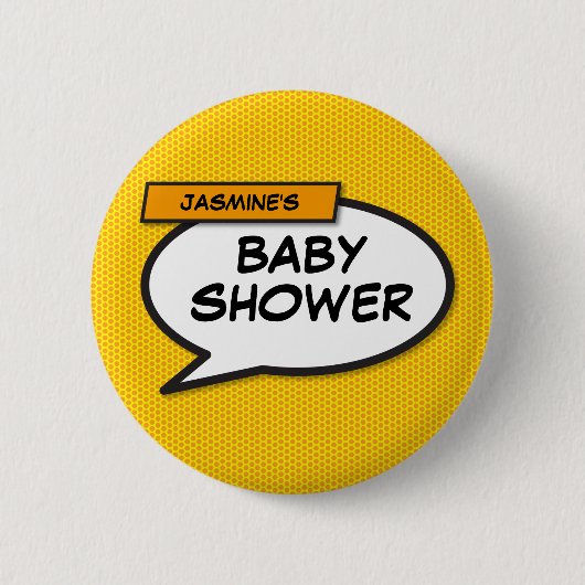 Baby shower Personalized Funny Modern Ronde Button 5,7 Cm (Voorkant)