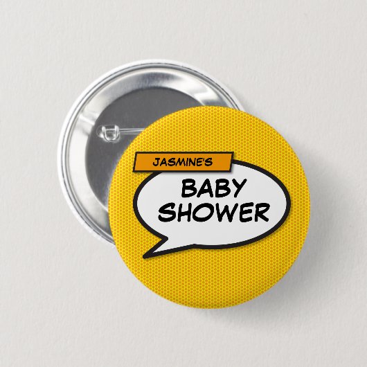 Baby shower Personalized Funny Modern Ronde Button 5,7 Cm (Voorkant /achterkant)