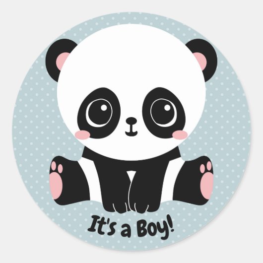 Baby shower personnalisable Panda C'est un Sticker (Devant)