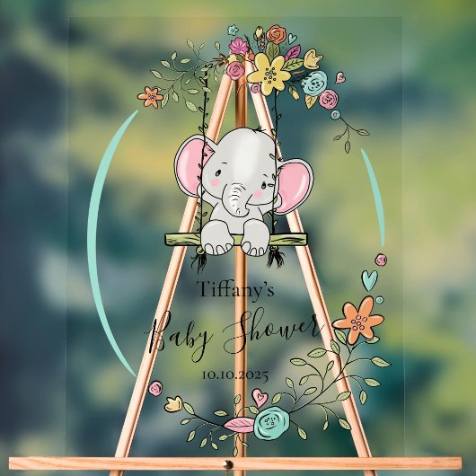 Baby shower personnalisé avec Eléphant mignon