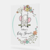 Baby shower personnalisé avec Eléphant mignon (Angle)