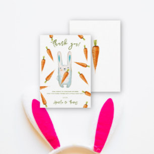 Baby shower petite lapin et carottes - merci