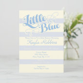 Baby shower, Petites Invitations Bleues Garçon (Debout devant)