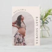 Baby shower photo Boho Arch moderne Invitation (Debout devant)