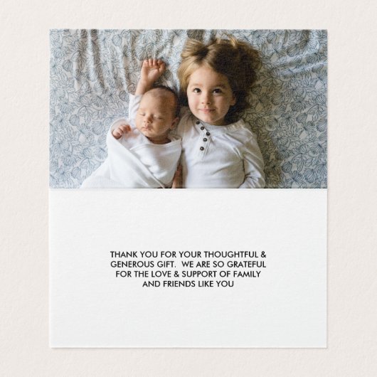 Baby shower photo | Carte de note Merci (Inside Unfolded)
