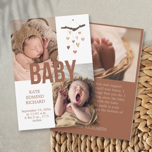 Baby shower photo faire-part de naissance Merci