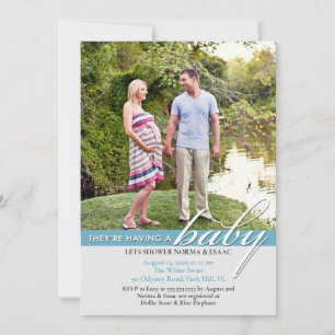 baby shower Photo Flat Invitation Kaart