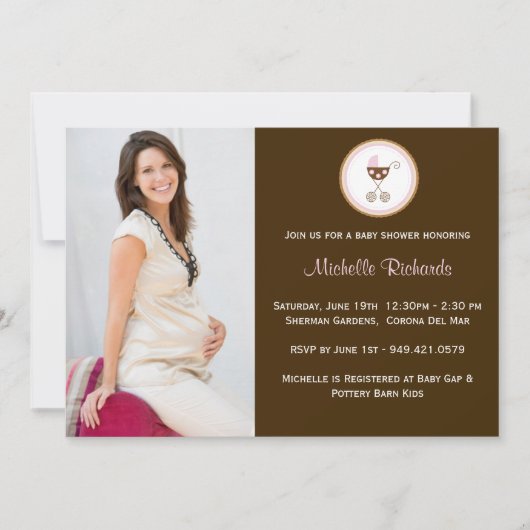 Baby shower photo Invitation (Devant)