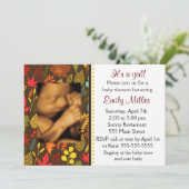 Baby shower Photo Invitation Automne Feuilles Auto (Debout devant)