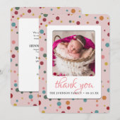 Baby shower photo Merci Faire-part de naissance (Devant / Derrière)