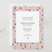 Baby shower photo Merci Faire-part de naissance (Dos)