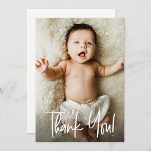 Baby shower photo Merci moderne Script