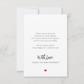 Baby shower photo moderne amour et merci script (Dos)