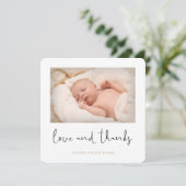 Baby shower photo moderne simple Carte de remercie (Debout devant)