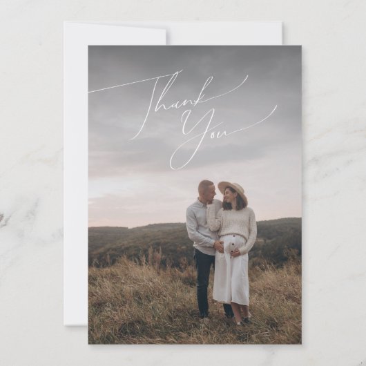 Baby shower photo vertical simple Sage Green Merci (Dos)