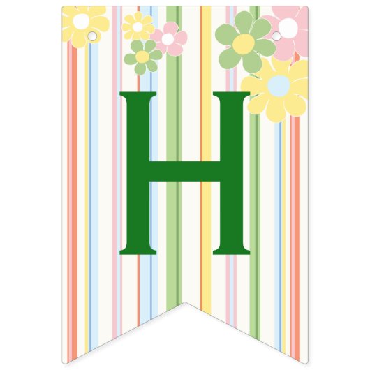 Baby shower "Picknick Floral" Swallowtail Banner (Eerste vlag)