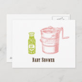 Baby shower Picks & Glace Cream Invitation (Devant / Derrière)