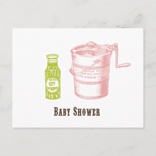 Baby shower Picks & Glace Cream Invitation (Devant)