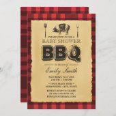 Baby shower Pig Roast BBQ Kaart (Voorkant / Achterkant)