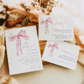 Baby shower Pink Bow Invitation Girl Coquette