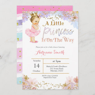 Baby shower Pink Gold Princess Kaart
