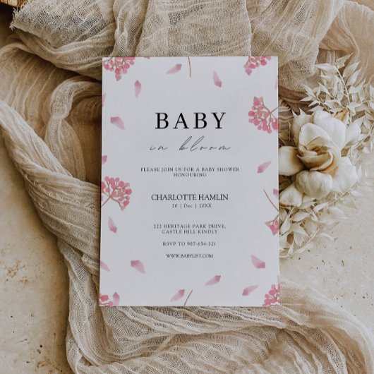 Baby shower Pink Invitation Modèle
