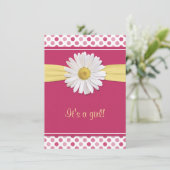 Baby shower Pink Poka Dot Invitation (Debout devant)