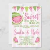 Baby shower Pink Watermelon Invitation Invitation (Devant)