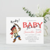 Baby shower pirate garçon Faire-part (Debout devant)