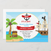 Baby shower pirate Invitation Carte 5x7 (Devant / Derrière)