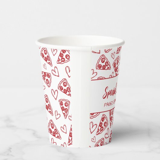 Baby Shower Pizza Party Italian Special Delivery Papieren Bekers (Rechts)