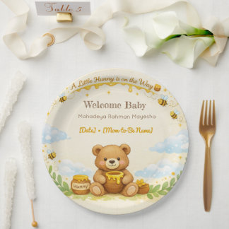 Baby Shower Plates | Hunny Bear Theme Papieren Bordje