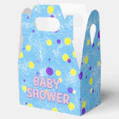 Baby shower Polka Dot Bubble Letters over Sponge Bedankdoosjes (Geopend)