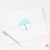 Baby shower Polka Dot Umbrella Ronde Sticker (Envelop)